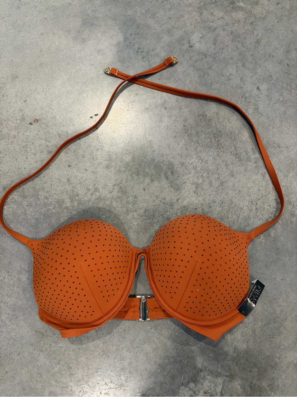 Victoria's Secret Orange Perforated Push-Up Bikini Top